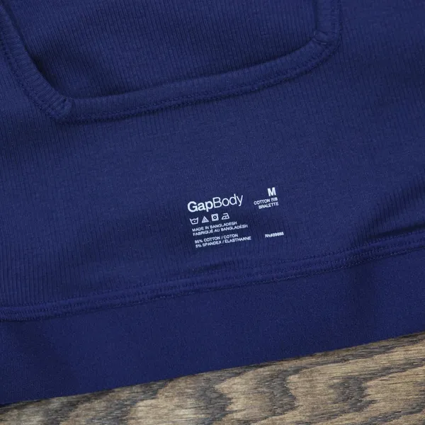 NWT Gap Body Logo Comfort Square-Neck Knit Bralette GPW01052 Elysian Blue M - Image 4