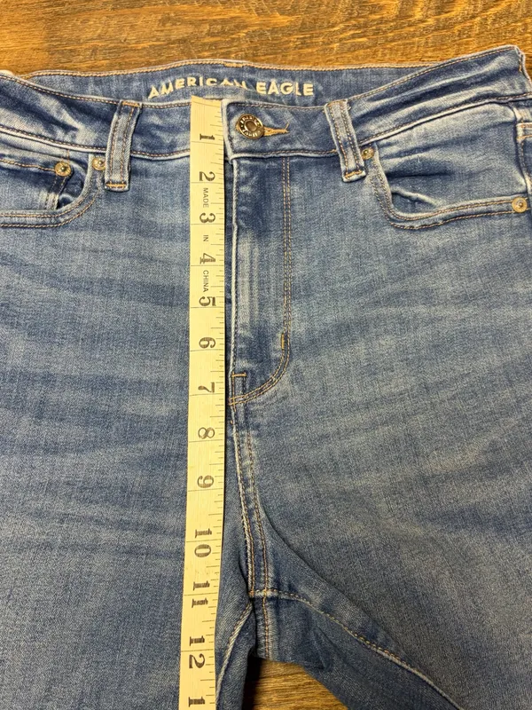 American Eagle Super High Rise Flare Jeans Womens 10 Next Level Stretch Denim - Image 4