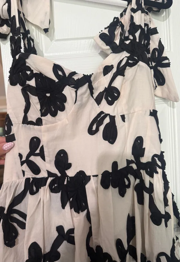 Sage The Label Black and white floral maxi dress with ruffles #floral #maxidress #feminine - Image 3