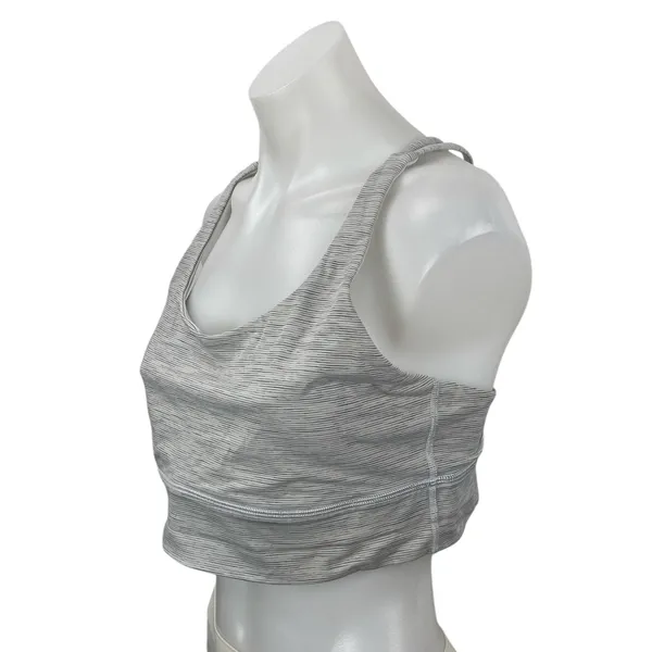 Lululemon Energy Gray Crossback Yoga Workout Athletic Sports Bra Crop Top Sz 12 - Image 2