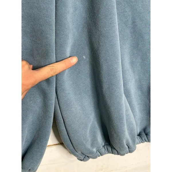 BIBI Blue Quarter Zip Hoodie Small Pullover Sweatshirt Kangaroo Pocket Cozy - Image 7