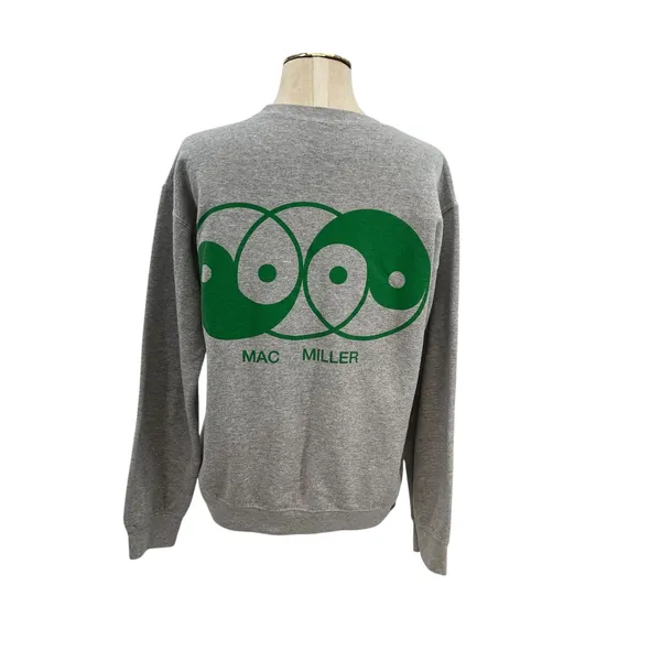 Mac Miller Graphic Crewneck Sweatshirt 1992 Til Infinity Gray Green Unisex Small - Image 9