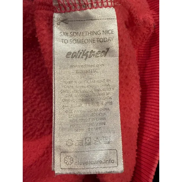 Edikted Womens Sherpa Lined Graphic Hoodie Pink Dear Person Behind Me Small - Image 7
