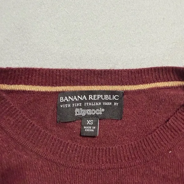 Italian yarn filpucci Banana-republic Women's Burgundy sweater wool cashmere - Image 3