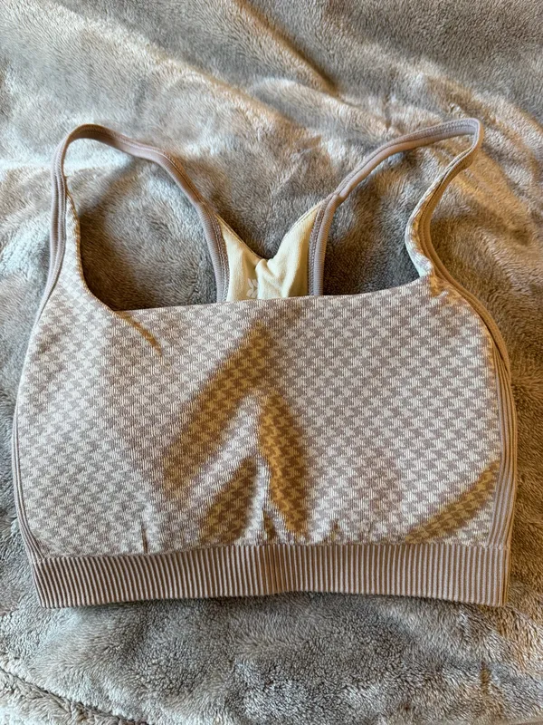 All in Motion Houndstooth Sports Bra - Tan - Image 2