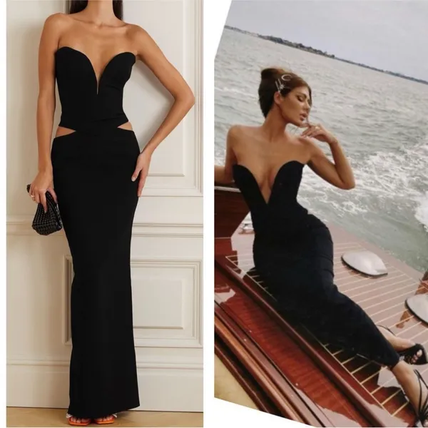 NWOT House Of Cb Martinez Maxi Black Skirt‎ Cut Out Size S - Image 11