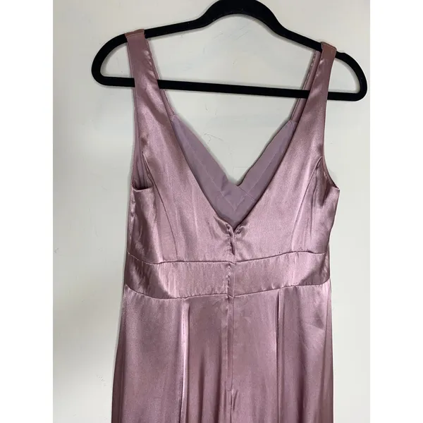 Lilac Purple Satin Maxi Formal Dress Sz 10 Prom Wedding Guest - Image 4