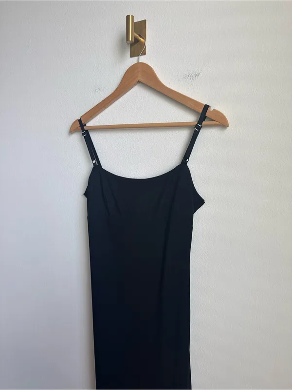 Vintage City Triangles Black Rhinestone Strap Maxi Dress Y2K Small - Image 4