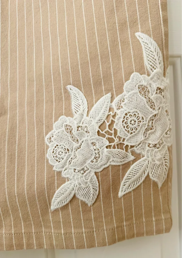 Anthropologie Lace-Embellished Railroad Pants, Size 10 Tall - Image 12