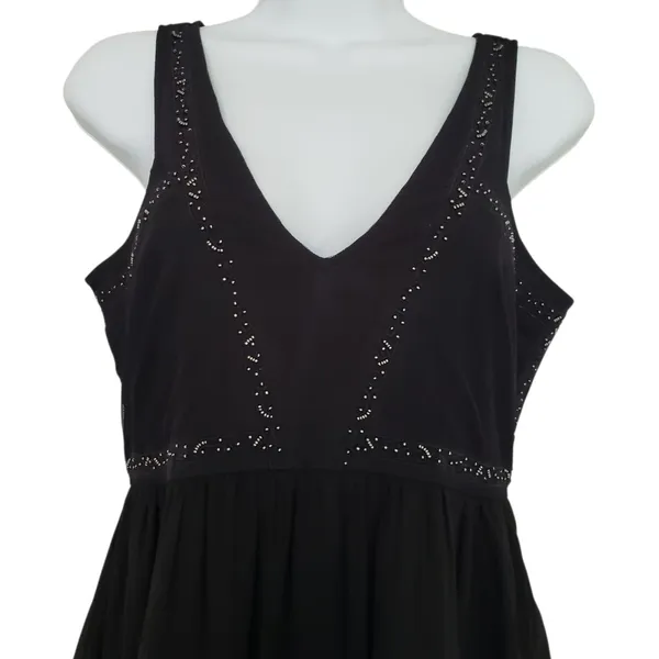Vintage Abercrombie & Fitch Mini Dress Womens XS Black Beaded Y2K - Image 3