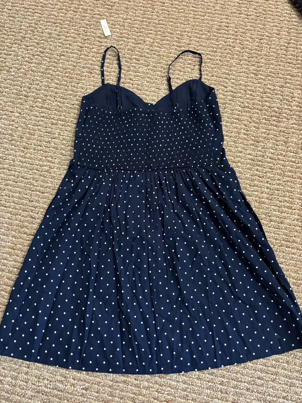 Hollister Mini Dress Polka Blue White Dot - Image 3