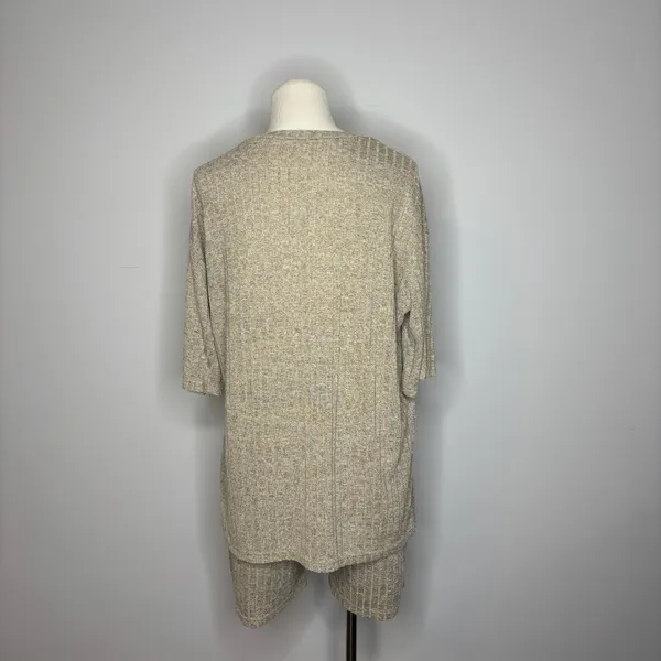 Ekouaer - Khaki Knit Pajamas Top - Image 4