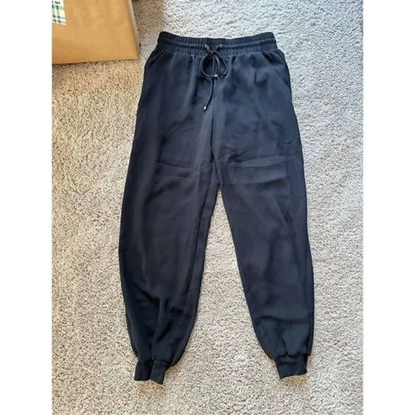 Trina Turk Dress Pants / Joggers Black Elastic Waistband and Tie Small‎ - Image 2