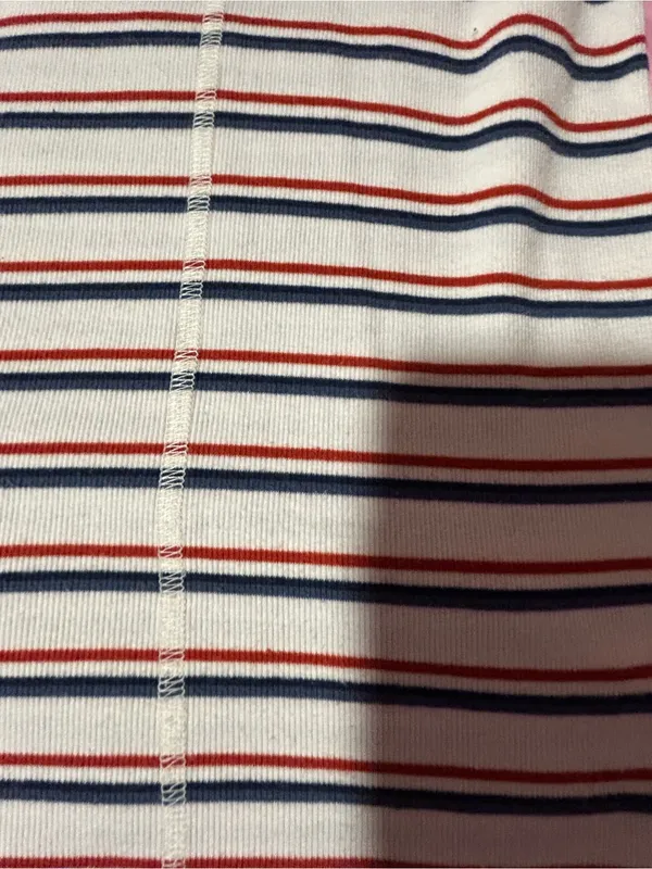 Universal Threads Striped Racerback Tank Top in Cream with Navy & Red Stripes - Image 4