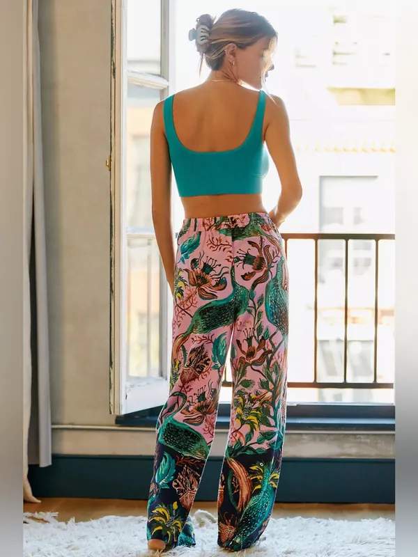 Anthropologie Raphael Balme Peacock Flannel Sleep Pants XSP - Image 2