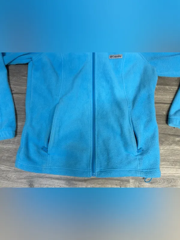 Columbia Women’s M Turquoise Blue Full Zip Fleece Jacket Zip Pockets Outdoor - Image 10