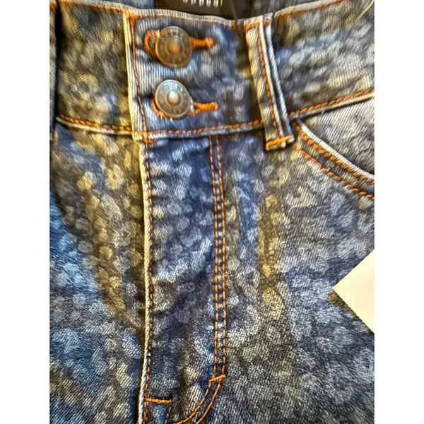 Curve Appeal Jeans Womens Size 4 High Rise Wide Leg Leopard Print Cotton NWT - Image 8