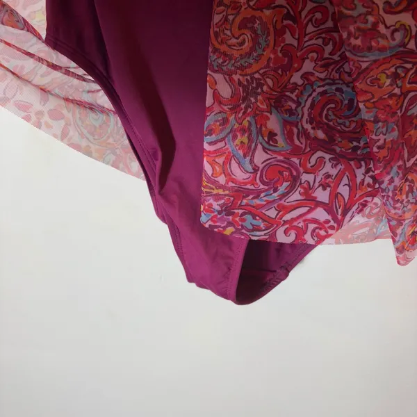 Lauren Ralph Lauren Red Paisley Swimsuit Size 10‎ - Image 2