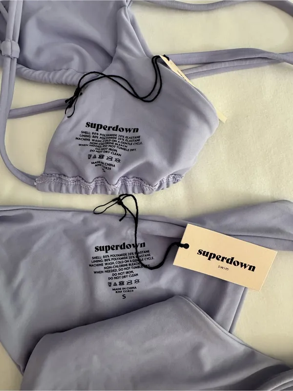 NEW Superdown Lavender Purple Mikayla Bikini Strappy Polewear size S - Image 3