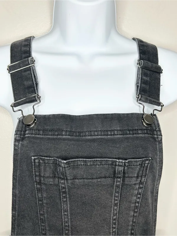 Boden Easy Overall Dress Washed Black Denim Size 4 - Image 5