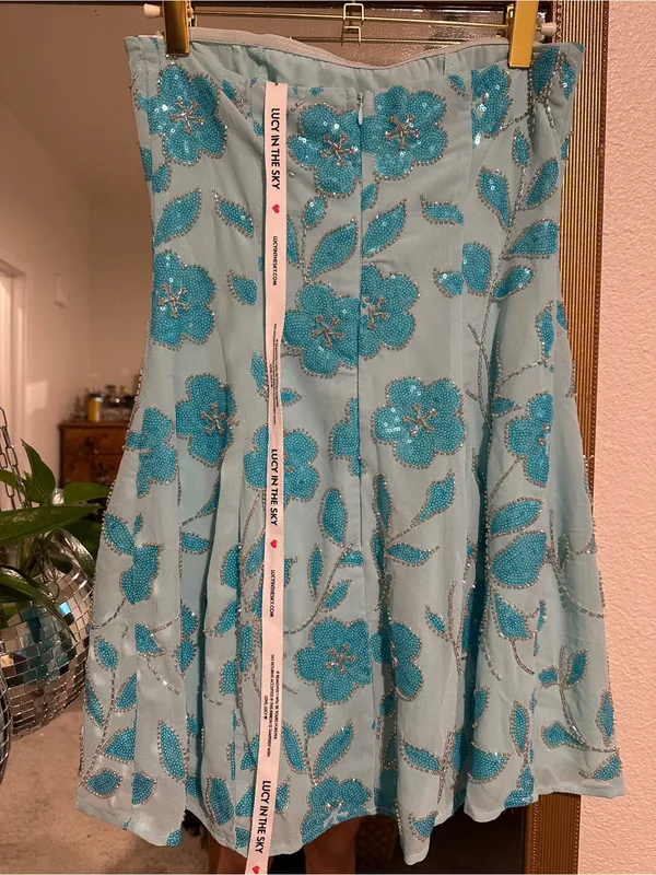 LUCY IN THE SKY Sequin Beaded Flare Strapless Mini Dress Party HOCO⁠ NWT SZ. S - Image 7