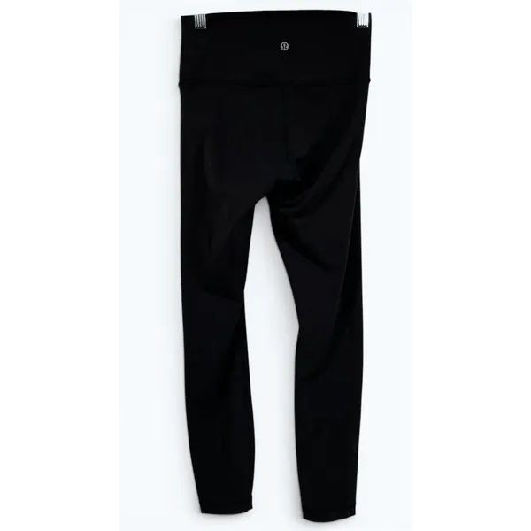 Lululemon Black High Rise Tights Womens 4 Stretch Yoga Running Gym Leggings - Image 2