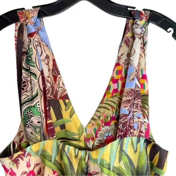 ZARA multicolor JUMPSUIT DRESS WITH presley PRINT Size Medium - Image 11