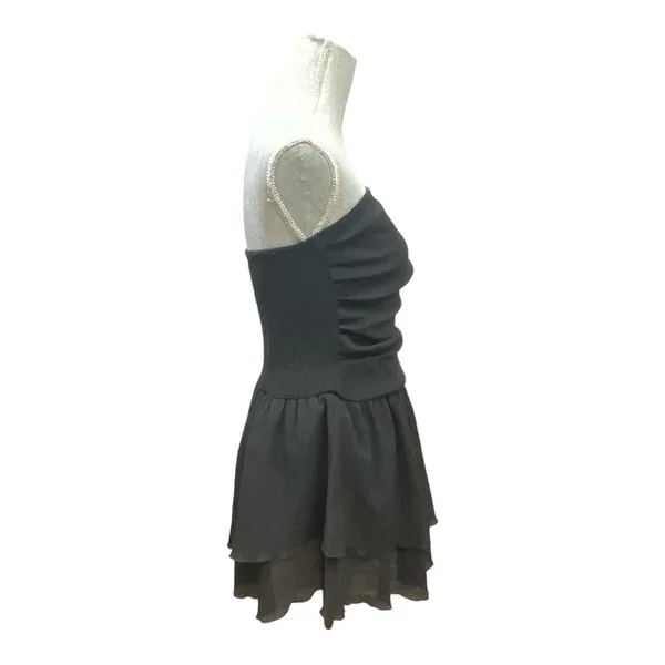 CIDER Women's Summer Cocktail Dress - Tube Ruched Ruffle Mini Dress SIZE L - Image 3