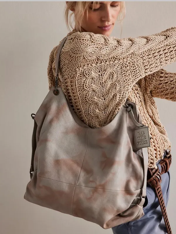 Free People We The Free Sabine Slouchy Bag in Fog Gray - Image 2