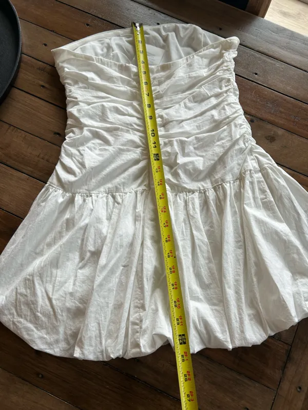 NWT More to Come Revolve White Sleeveless Bubble Mini Dress M - Image 11