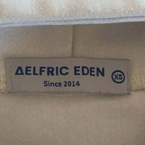 Aelfric Eden Starcore Pink Towel Embroidery Oversized Hoodie Cream XS Y2K‎ - Image 2