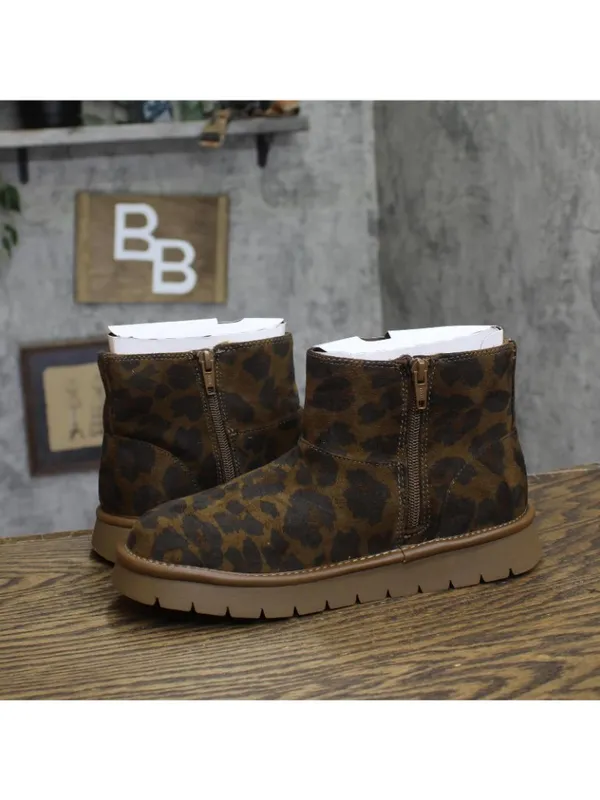 NEW Universal Thread Womens May Faux Microsuede Boots 94642660 Leopard Brown 7M - Image 8