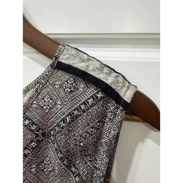 Anthropologie Floreat Cream Black Abstract Beaded Embellished Tunic Top Size 6 - Image 5