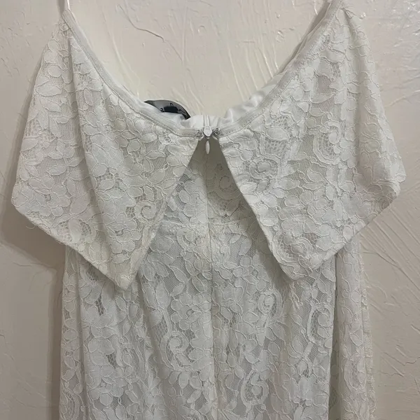 Lulu’s white lace strapless dress size L - Image 8