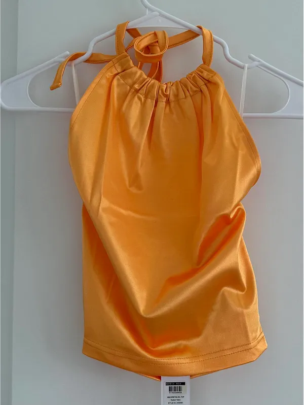 Noisy May Christina Satin Halter Top XS Radiant Yellow - Image 2