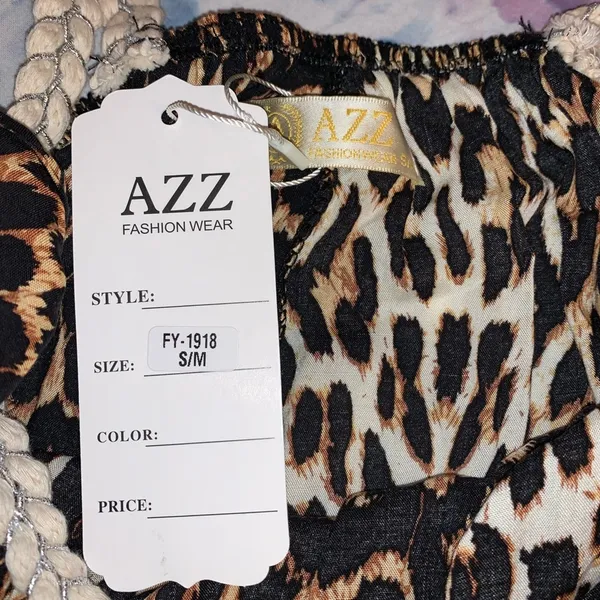 NWT‎ Azz Leopard Print Maxi Dress Small Brown - Image 6