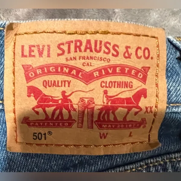 Levis 501 Original Fit Button Fly High Rise Black Cut off Shorts Sz 24 - Image 5