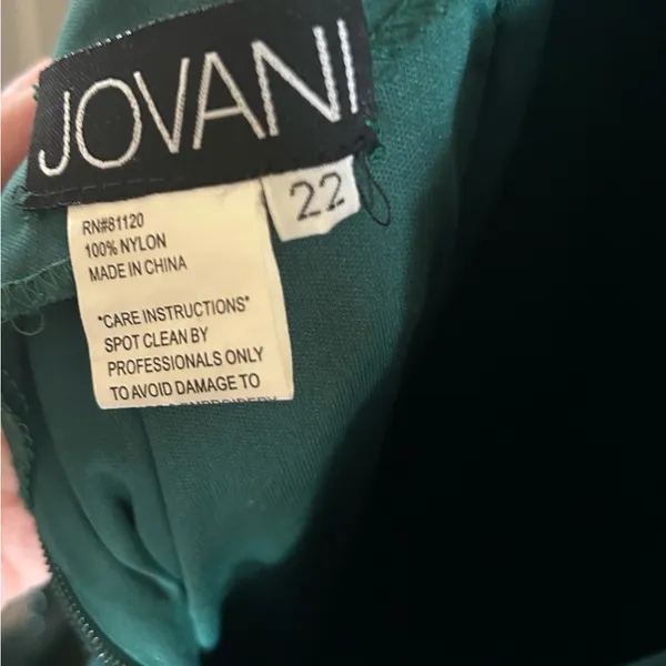 Jovani Hunter Green Sequin Open-Back Holiday Dress w/Small Train Sz 22 - Image 14