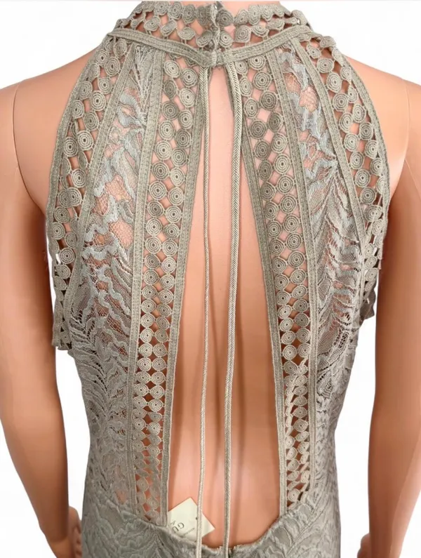 Guess Rosemary maxi dress with slit and lace details. Size L . - Image 2