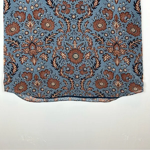 CAbi Women's Blue Patterned Long Sleeve Provincial‎ Shift Dress XXS #3295 - Image 8