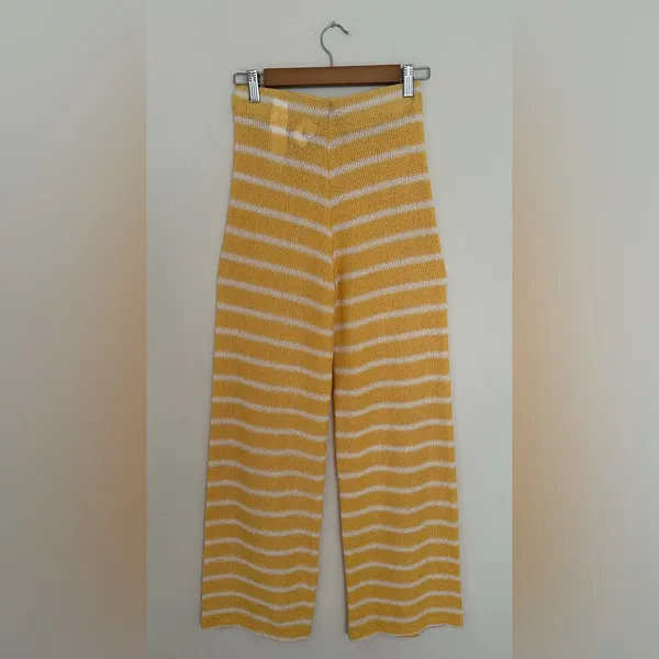 Zara Yellow Striped Wide Leg Pants - Image 2