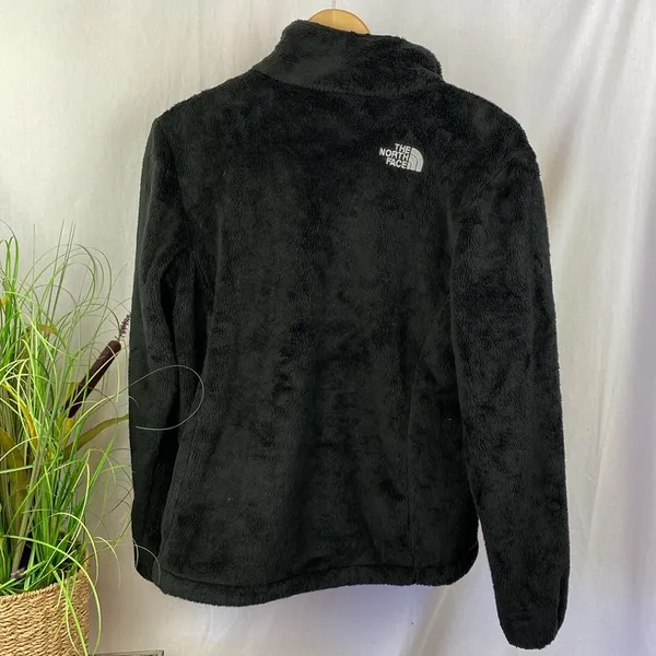 North Face Black Fuzzy Zip Long Sleeve Athletic Sport Jacket M - Image 2