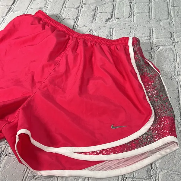 Nike Dri Fit Pink Galaxy Athletic Shorts size Medium Pink Gray White - Image 16