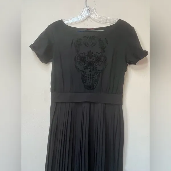 Motel Rocks Skull Maxi Dress Whimsigoth 90s Witchy Gothic M - Image 4