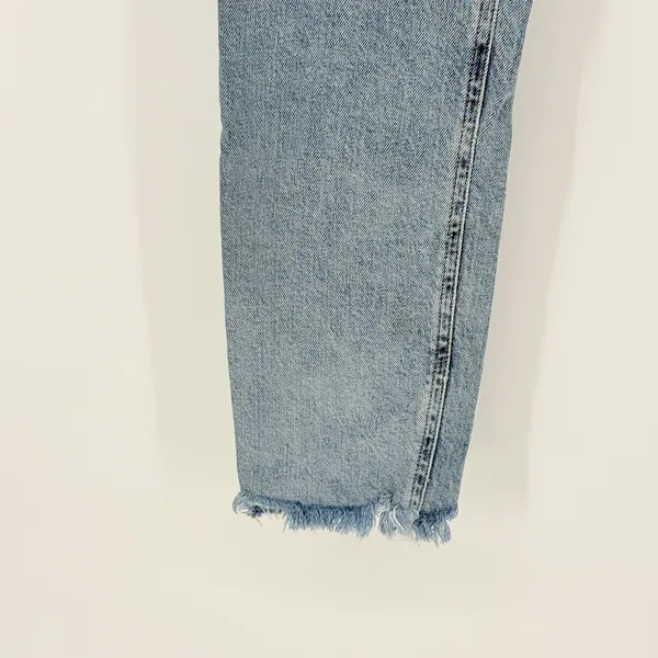 AGOLDE Nico High Rise Straight Leg Jeans Light‎ Wash Distressed Raw Hem Size 25 - Image 13