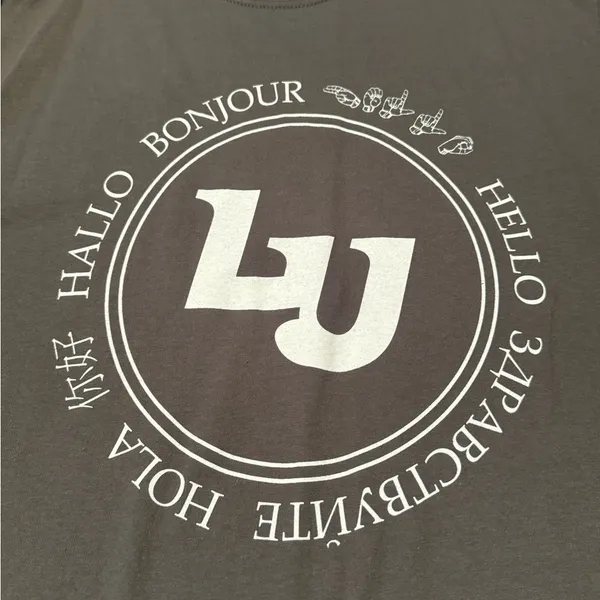 Gildan Dark Gray Liberty University Languages T-Shirt - Image 2
