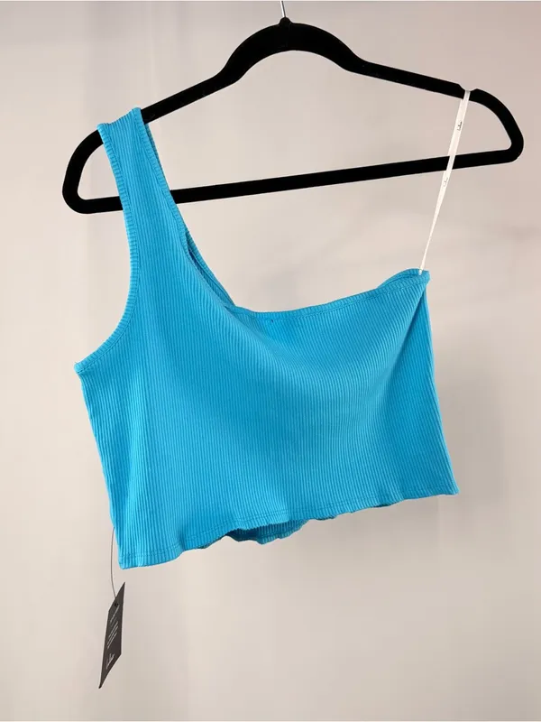 NWT‎ Lulu's Phenomenal Style Ribbed One Shoulder Two Piece Midi Dress in Blue XL - Image 9