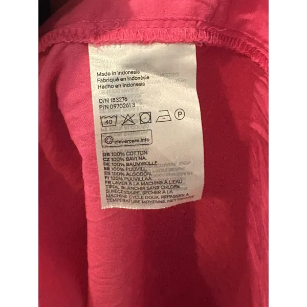 H&M NWT Hot Pink Flounce Trim Ruffle Strap Cotton Lightweight Midi Dress Size L - Image 6