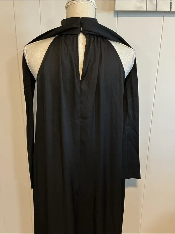 Ann Taylor Black Halter Maxi Dress with Shoulder Ties - Image 4