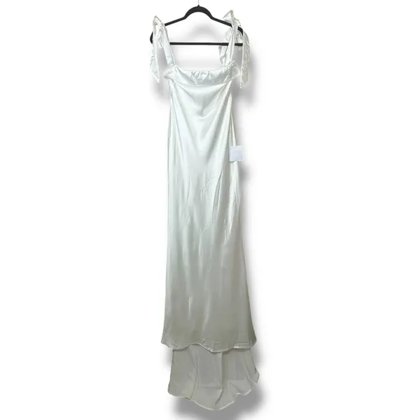 NEW Lulus Lux Bridal Eternally Loved Cutout Satin Off-the-Shoulder Wedding Dress - Image 5